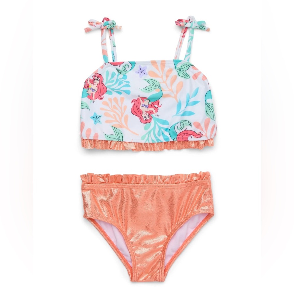Little Mermaid Toddler Girl Shimmer Tankini Swimsuit, Two-Piece